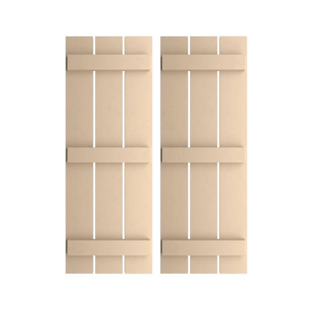 17.5 in. x 74 in. Timberthane Polyurethane 3-Board Spaced Board-n-Batten Smooth Faux Wood Shutters Pair price history on PriceWatchPro