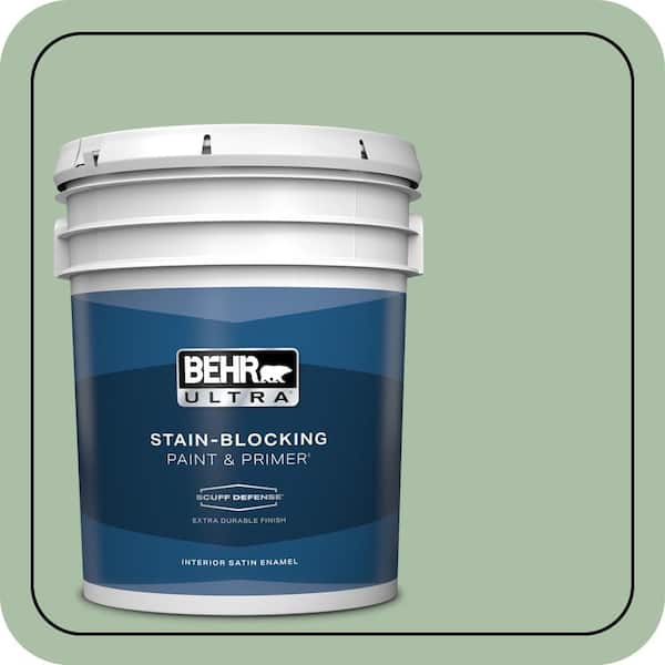 BEHR ULTRA 5 gal. #S400-4 Azalea Leaf Extra Durable Satin Enamel Interior Paint & Primer