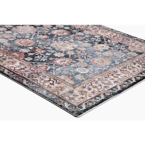 Pandora Collection Cassandra Navy 3 ft. x 5 ft. Traditional Area Rug