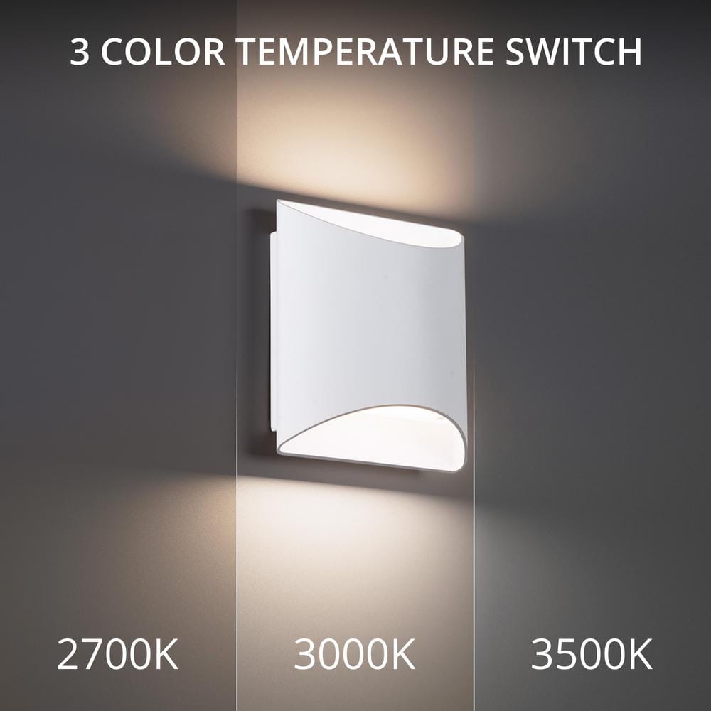 White Dimmable Direct Wired LED Wall Sconce