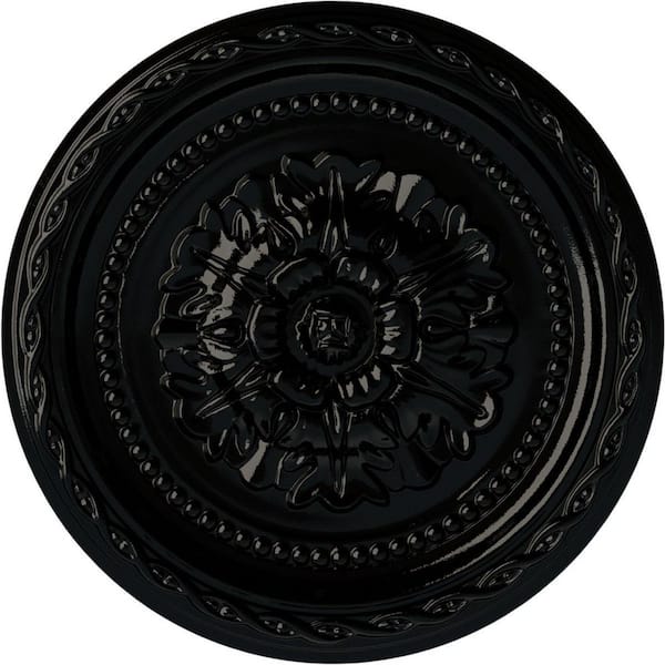 Ekena Millwork 11-1/2 in. x 1 in. Palmetto Urethane Ceiling Medallion, Black Pearl