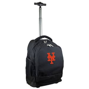 MLB New York Mets 19 in. Black Wheeled Premium Backpack