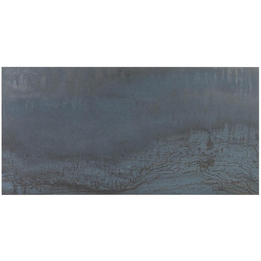 Blue 12x24 Matte Porcelain Metal Look Tile
