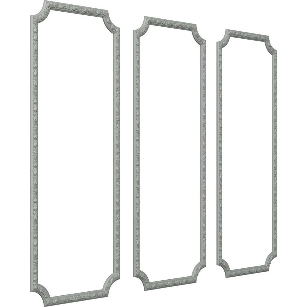 Sussex Floral Gray Polyurethane Triple Panel Moulding Kit