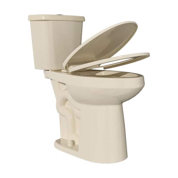 Vomlor Extra Tall Toilet 21 in. 1.1/1.6 GPF Dual Flush Elongated Tall 2-Piece Toilet in Bone with Quiet-Close Seat for Seniors