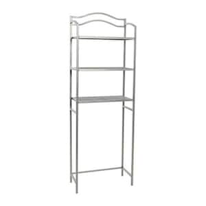 11.5 in. W x 68 in. H x 23.5 in. D Silver Gray Metal Bathroom 3-Tier Over-the-Toilet Storage Rack
