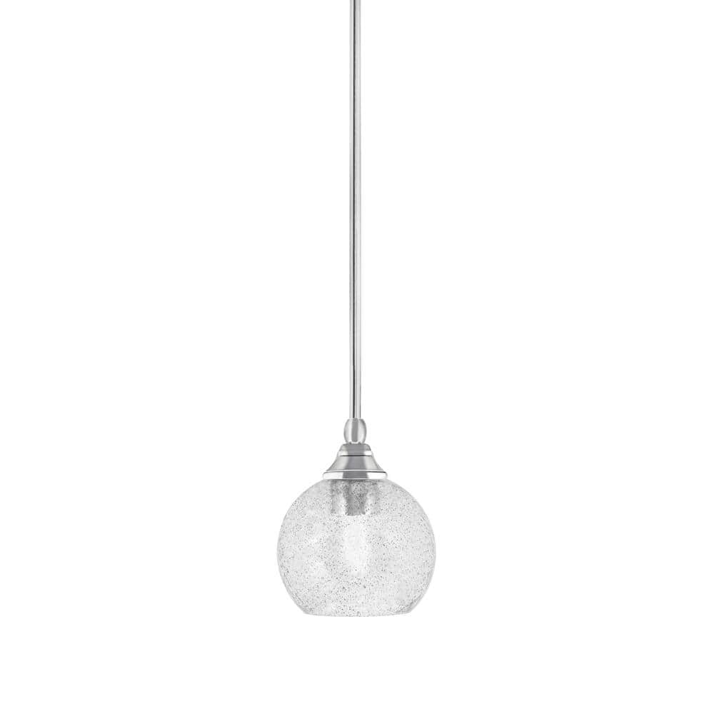 Sparta 100-Watt 1-Light Chrome Shaded Pendant Light Mini Pendant with Smoke