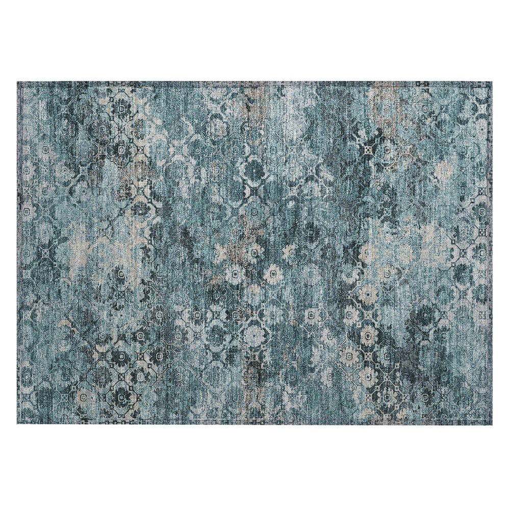 Chantille Machine Washable Indoor/Outdoor Abstract ACN2433 Teal 2 ft. x 3 ft. Accent Rug price history on PriceWatchPro