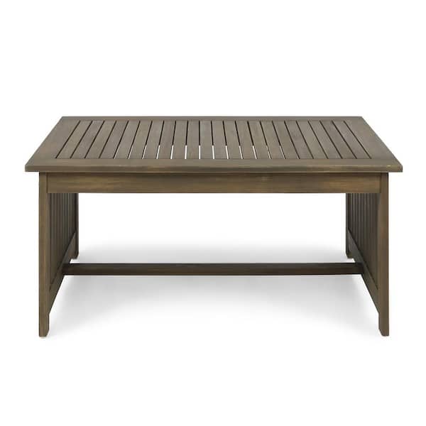 Unbranded 40 in. Rectangular Gray Wood Outdoor Coffee Table for Backyard Patio Garden Porch