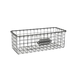Silver Wire Mesh Storage Basket 12"L x 6"W x 5"H 