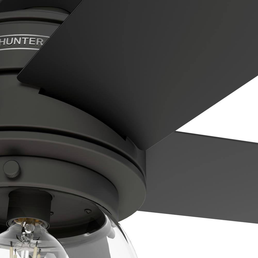 Matte Black 52" 5-Blade Ceiling Fan with LED Light and Remote