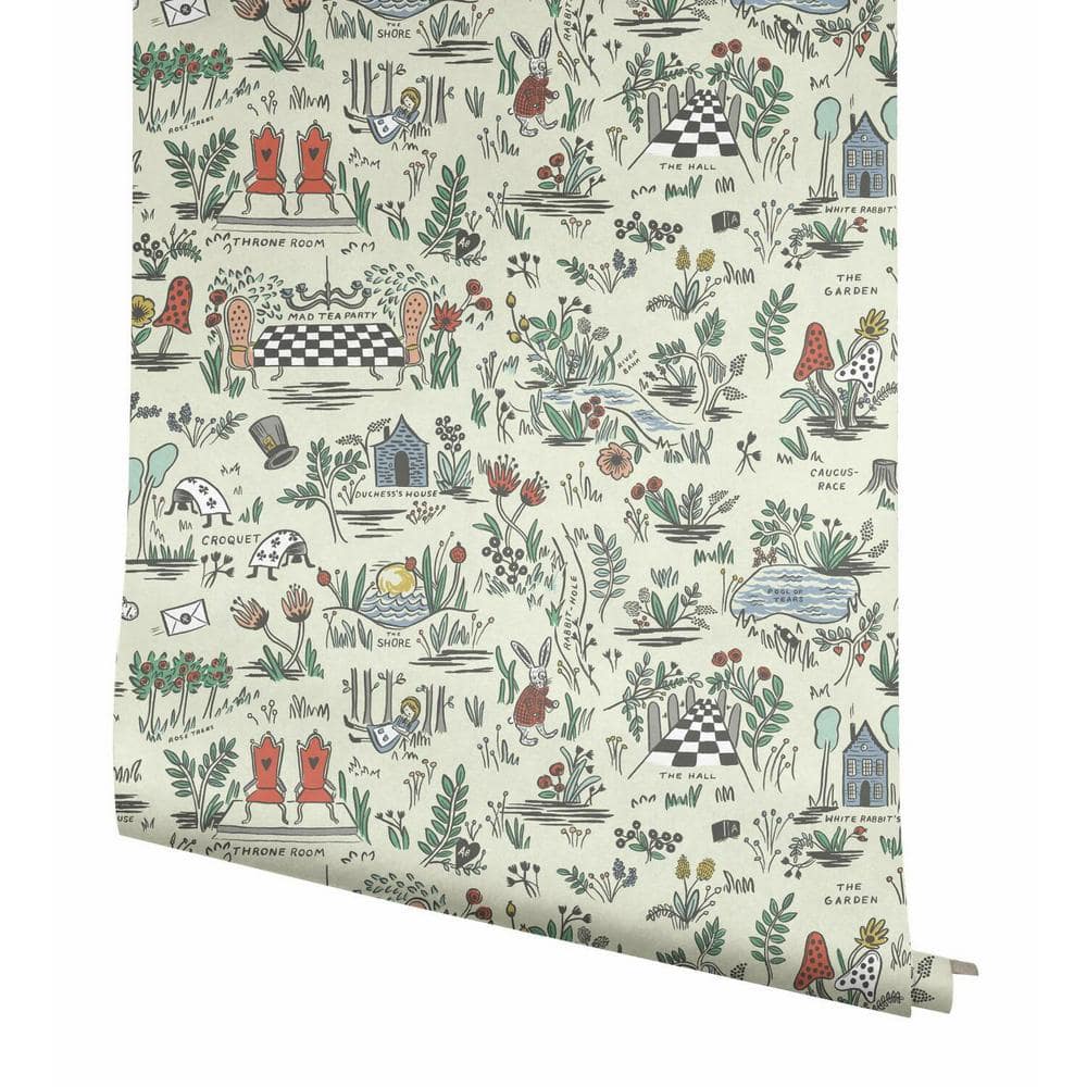 Wonderland Whimsical Illustrations Peel and Stick Wallpaper