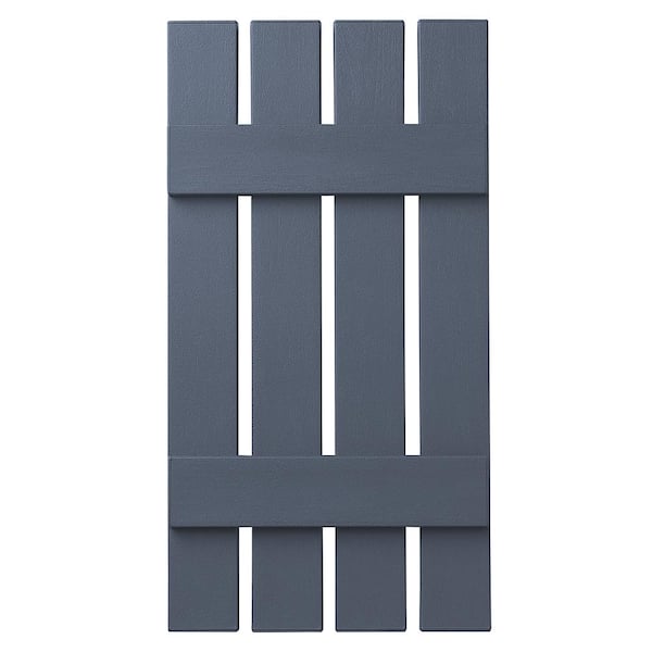 Ply Gem 16 in. x 39 in. Polypropylene 4-Board Open Board and Batten Shutters Pair in Blue