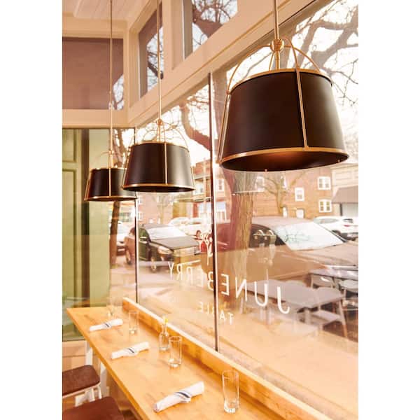 HINKLEY Clarke 1-Light Warm Brass Shaded Mini Pendant