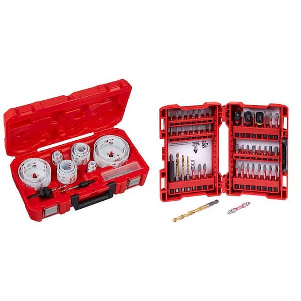 Hole Dozer Electricians Bi-Metal Hole Saw Set with SHOCKWAVE Impact Duty Driver Steel Bit Set (69-Piece)