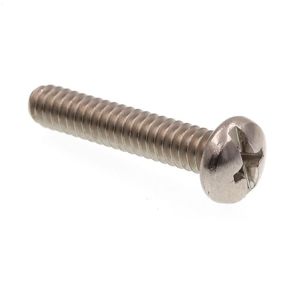 Prime-Line #10-24 x 1 in. Grade 18-8 Stainless Steel Phillips/Slotted Combination Drive Pan Head Machine Screws (25-Pack)