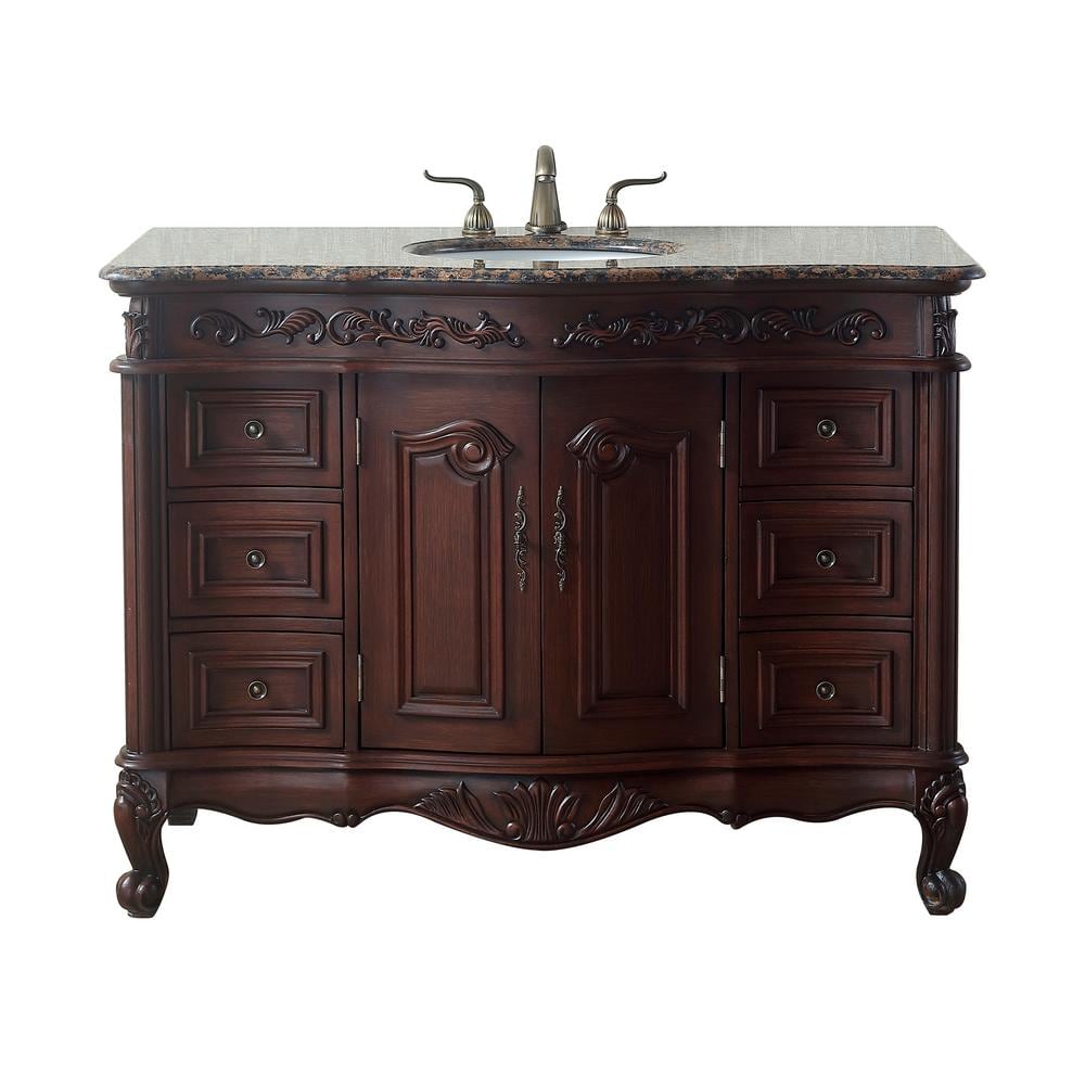 Saturn 48 in. W x 22 in. D x 36 in. H Single Sink Freestanding Antique Cher