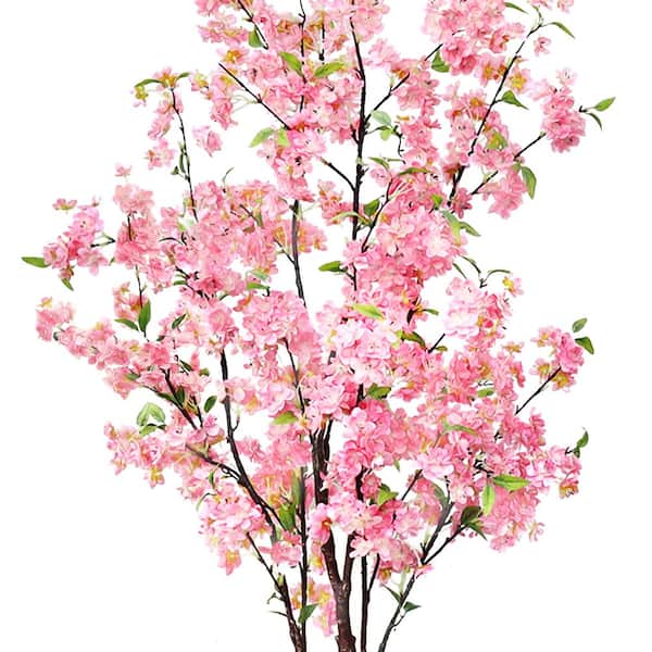 4.5 ft. Pink Artificial Cherry Blossom Flower Tree in Pot