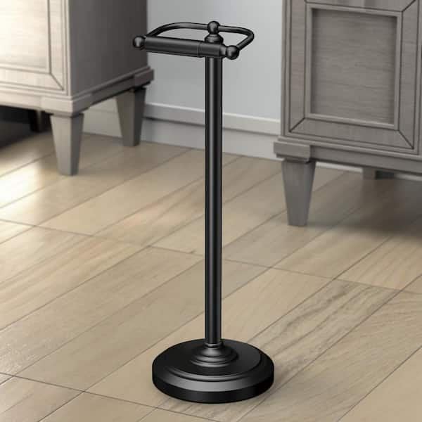 Freestanding Toilet Paper Holder in Matte Black