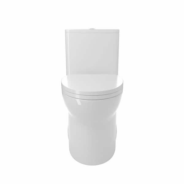 1.1/1.6 GPF Dual Flush Elongated Comfort Height Floor Mounted 1-Piece Toilet with Soft Close Seat, White