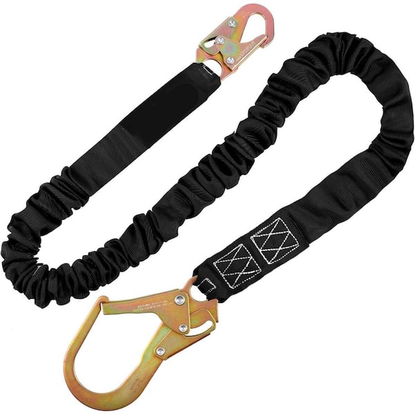 20 in. Galvanized Steel Wire Cable Eyelets Ended Lanyard Safety Tether Chain Vinyl Black 10-Pack Retractable lifeline