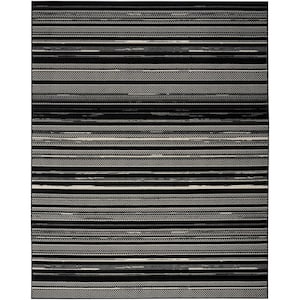 Grafix Black White 8 ft. x 10 ft. Abstract Contemporary Area Rug