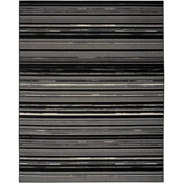 Nourison Grafix Black White 8 ft. x 10 ft. Abstract Contemporary Area Rug