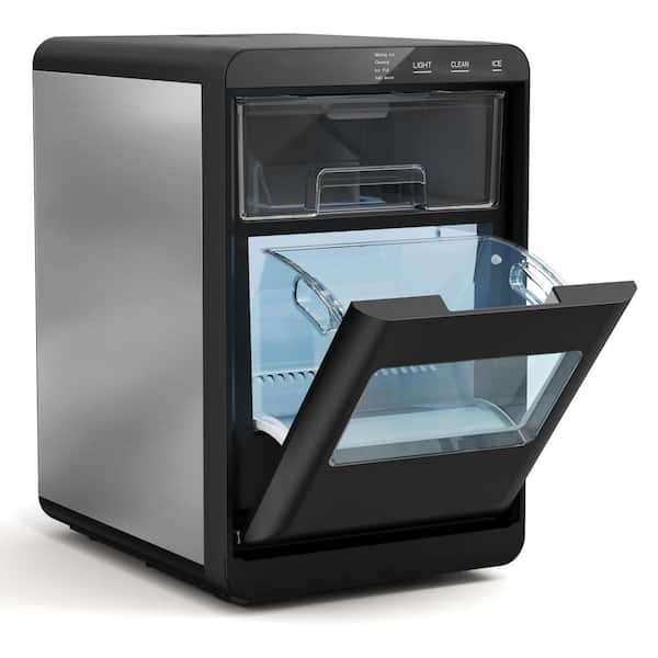 Nugget Ice Maker Countertop 44 lbs./24h, Stainless Steel, Portable and Fast (10-Minutes), Self-Cleaning