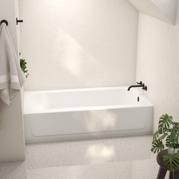 Aloha 60 in. x 30 in. Soaking Bathtub with Right Drain in White