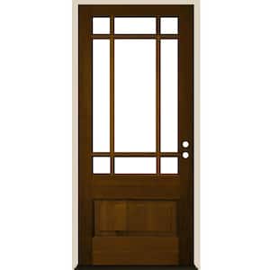 36 in. x 80 in. Contemporary LH 3/4 Lite Clear Glass Provincial Stain Douglas Fir Prehung Front Door