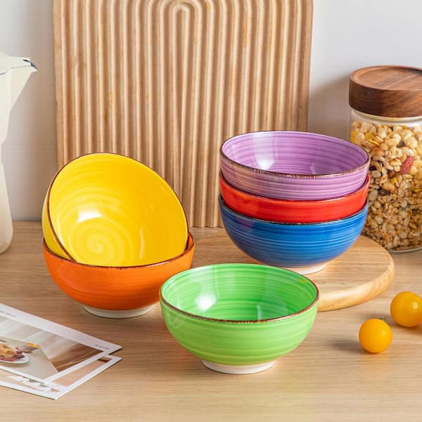 環 bowl Cameo China 24 oz Round Fusion Circa Slanted Bowl - Ceramic, White