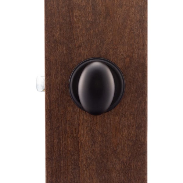 Closet and Hallway Passage Door Knob Lock Black Finish, Egg Ball Style  DL692BKPS