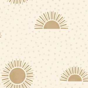Boho Sunbeam Beige and Gold Metallic Non-Pasted Wallpaper (Covers 56 sq. ft.)