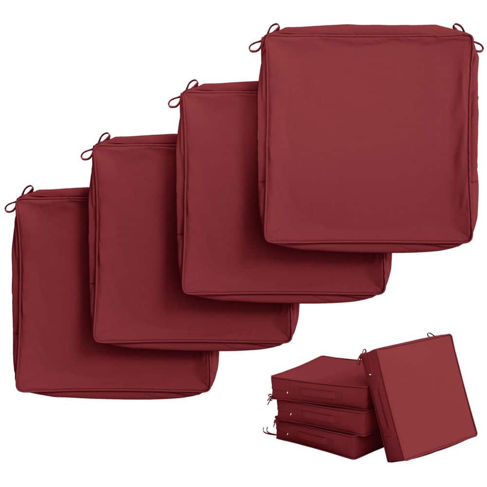 24 in. x 24 in. (4-Pack) Slipcover Repacement Outdoor Fade&Splash Resistant Couch Seat Cushion Cover Burgundy price history on PriceWatchPro