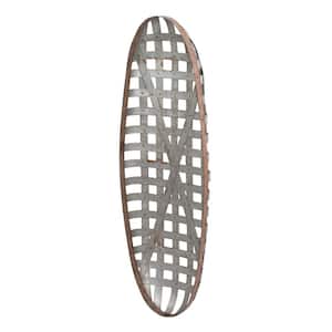 Anky Iron Silver Metal Wall Art with Grid Pattern