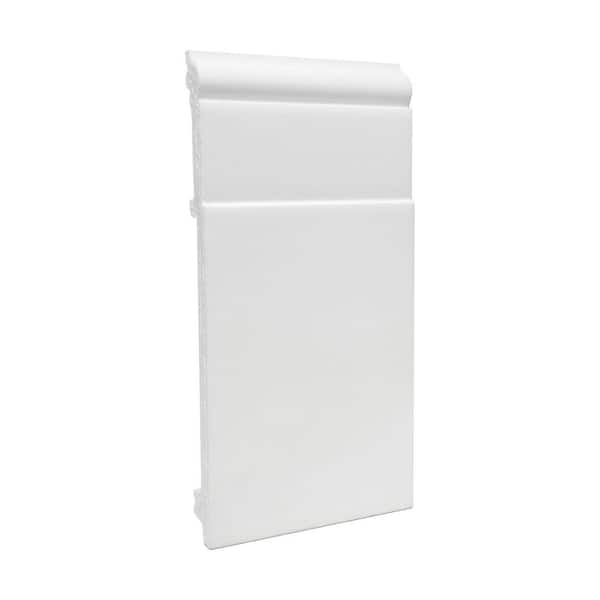 ORAC DECOR 5/8 in. D x 7-7/8 in. W x 4 in. L Primed White High Impact Polystyrene Baseboard Moulding Sample Piece