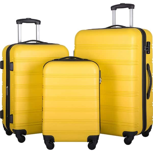 Yellow luggage set sale