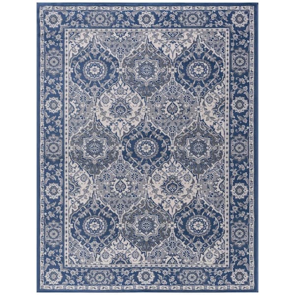 Madison Oriental Navy 5 ft. x 7 ft. Indoor Area Rug