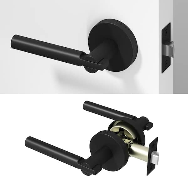 ENTHRAL ブラックメタル　BLACKL Okun Mirra Metal Matte Black Passage Hall/Closet Round Door Handle