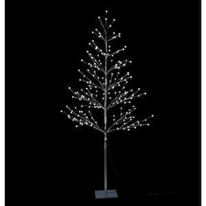6 ft. Pre-Lit LED Northern Lights Starlit Tree with Brown and 198 Lights