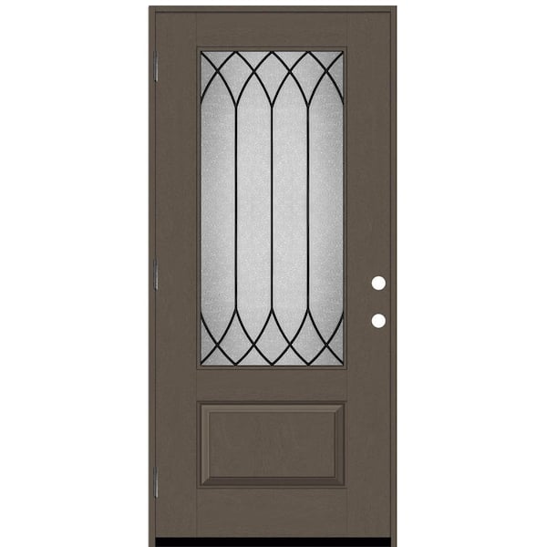 Creative Entryways 36-in x 80-in Ash Stained Prehung Full Lite Front Door