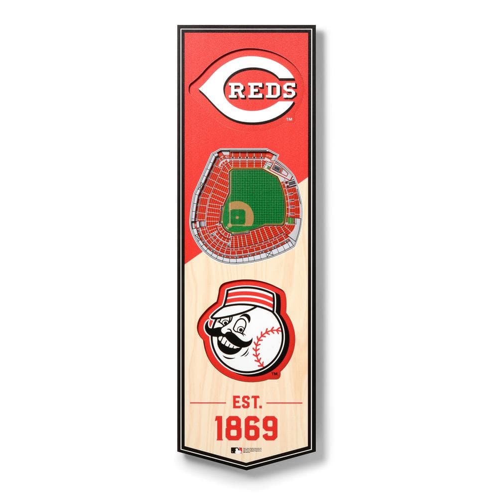 MLB Cincinnati Reds Unisex Cincinnati Reds Coordinate Sign, Team Color, 6 x  12