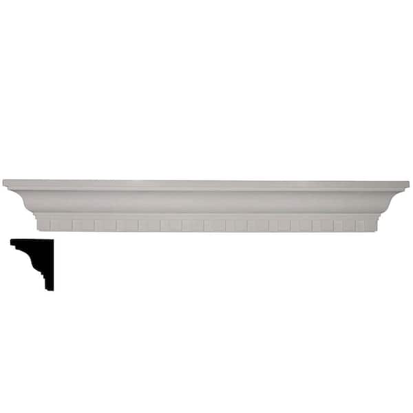 Ekena Millwork 4-1/8 in. x 36 in. x 4-1/2 in. Polyurethane Dentil Shelf