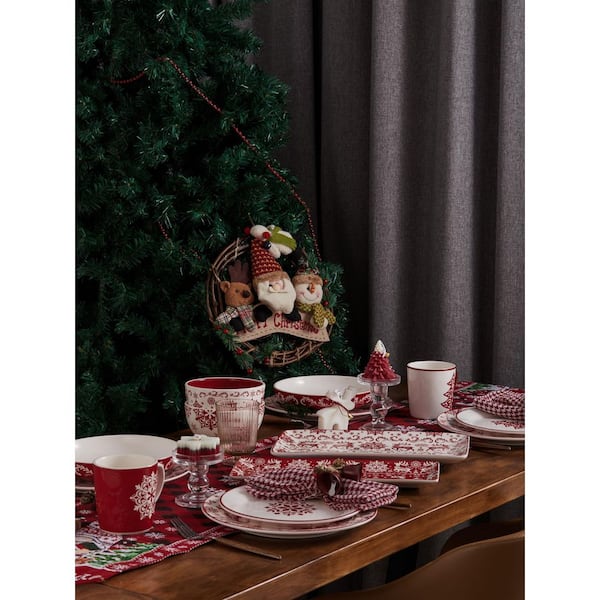 25 fl. oz. Ceramic Cereal Bowls for Pasta, Salad, Cereal and Soup, Red (4-Pack)