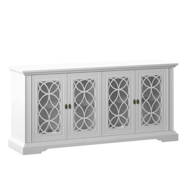 Twin Star Home 59.5 in. White TV Stand Fits TV's up to 65 in