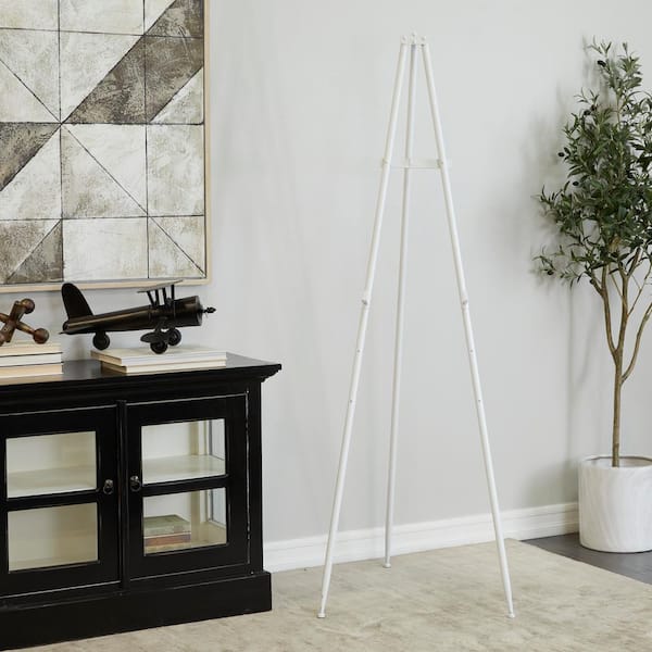 Litton Lane White Metal Extra Large Free Standing Adjustable Display Stand  Easel with Foldable Stand 041447 - The Home Depot