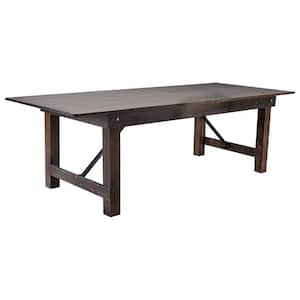 Rustic Mahogany Wood 40.0 in. 4 Legs Dining Table Seats 8