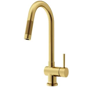 Gramercy Single Handle Pull-Down Sprayer Kitchen Faucet with Touchless Sensor in Matte Brushed Gold