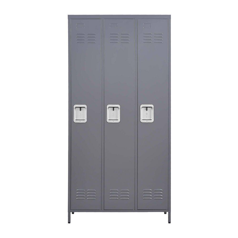 35.43 in. W x 71.97 in. H x 15.75 in. D 3 Door Metal Lockers With Lock, Side Tool Locker, Freestanding Storage Cabinet price history on PriceWatchPro