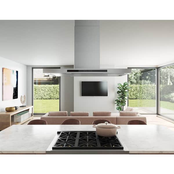 Zephyr Vista 42 in. Shell Only Island Mount Range Hood with LED